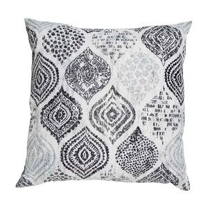Black and White Patterned Outdoor Throw Pillow 15 x 15